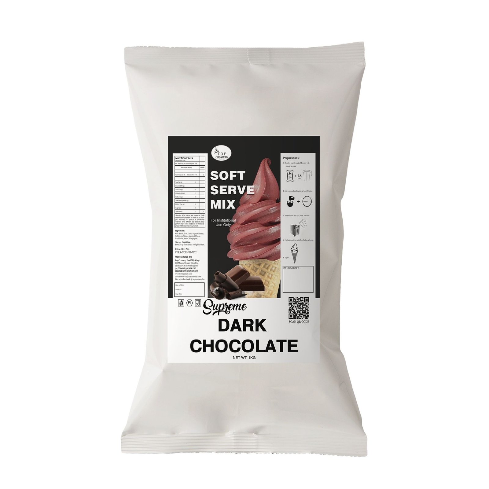 Supreme SoftServe Ice Cream Dark Chocolate Powder Beverage Master